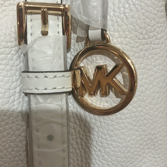 MICHAEL KORS SMALL DUFFLE SATCHEL CLASSIC GOLD LOGO 35H9GYJS5L optic white - Picture 12 of 17